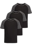 Amaci&Sons Basic Oversize Kontrast Raglan T-Shirt Weiß/Schwarz/Dunkelblau/Grau