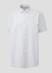s.Oliver Kurzarmhemd mit Button-Down-Kragen Weiß/Creme/Grau