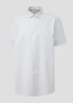 s.Oliver Kurzarmhemd mit Button-Down-Kragen Weiß/Creme/Grau