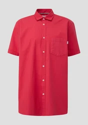 s.Oliver Kurzarmhemd mit Button-Down-Kragen Rot/Rosa/Dunkelrot