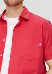 s.Oliver Kurzarmhemd mit Button-Down-Kragen Rot/Rosa/Dunkelrot