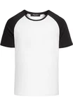 Amaci&Sons T-Shirt KENNER Basic Raglan Shirt Herren Weiß/Schwarz