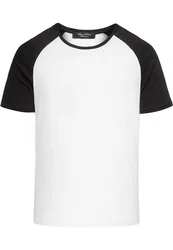 Amaci&Sons T-Shirt KENNER Basic Raglan Shirt Herren Weiß/Schwarz