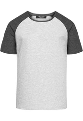 Amaci&Sons T-Shirt KENNER Basic Raglan Shirt Herren Grau/Hellgrau/Dunkelgrau