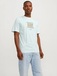Jack & Jones Kurzarmshirt JORLAFAYETTE BOX TEE SS CREW NECK Blau/Hellblau/Türkis/Grün