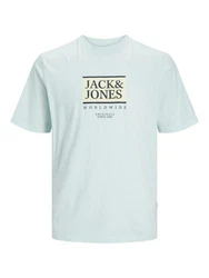 Jack & Jones Kurzarmshirt JORLAFAYETTE BOX TEE SS CREW NECK Blau/Hellblau/Türkis/Grün