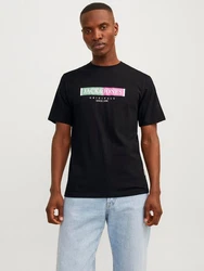 Jack & Jones Kurzarmshirt JORLAFAYETTE BOX TEE SS CREW NECK Schwarz