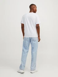 Jack & Jones Kurzarmshirt JORLAFAYETTE BOX TEE SS CREW NECK Grau/Weiß/Lila/Dunkelblau