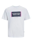 Jack & Jones Kurzarmshirt JORLAFAYETTE BOX TEE SS CREW NECK Grau/Weiß/Lila/Dunkelblau