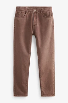 Next Regular-Fit-Jeans aus überfärbtem Denim Braun/Dunkelbraun/Khaki