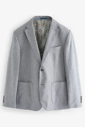 Next Leinensakko Slim Fit Sakko (1-tlg) Grau