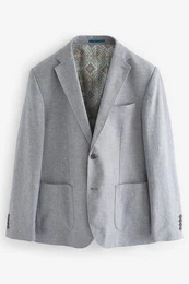 Leinensakko Slim Fit Sakko aus strukturiertem Leinengemisch (1-tlg)