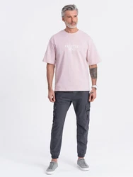 OMBRE Cargohose Herren Cargo-Hose Rosa/Lila