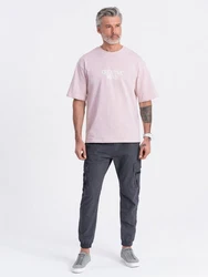 OMBRE Cargohose Herren Cargo-Hose Rosa/Lila