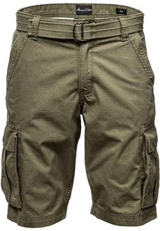 Amaci&Sons Cargoshorts MIDFIELD Chinoshort Regular Fit Dunkelgrün/Khaki