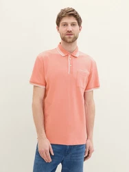 TOM TAILOR Poloshirt mit Brusttasche Orange/Rosa/Rot