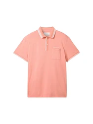 TOM TAILOR Poloshirt mit Brusttasche Orange/Rosa/Rot