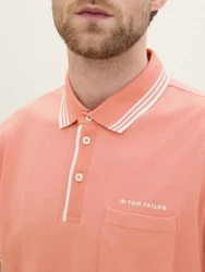 TOM TAILOR Poloshirt mit Brusttasche Orange/Rosa/Rot
