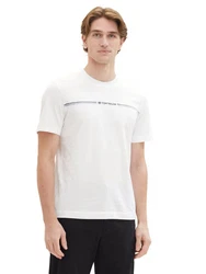 TOM TAILOR T-Shirt Crewneck Weiß/Creme