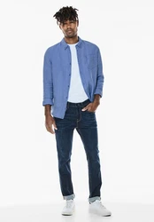 STREET ONE Langarmhemd Blau/Hellblau/Dunkelblau