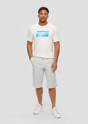 s.Oliver Bermuda-Hose mit Knopfverschluss Grau/Khaki