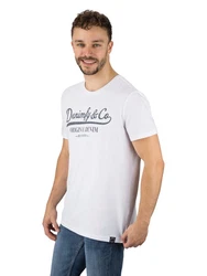 DENIMFY T-Shirt Herren Printshirt DFNuri Regular Fit Creme/Blau/Weiß/Grau/Braun