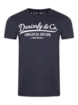 DENIMFY T-Shirt Herren Printshirt DFNuri Regular Fit Dunkelblau