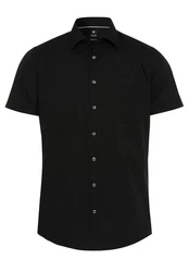 Hatico Kurzarmhemd Businesshemd Freizeithemd Modern Fit Schwarz