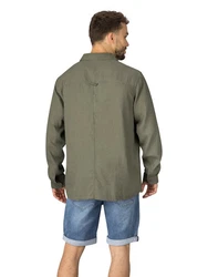 riverso Langarmhemd Hemd Herren RIVFabio Regular Fit Dunkelgrün/Khaki/Grün