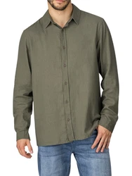 riverso Langarmhemd Hemd Herren RIVFabio Regular Fit Dunkelgrün/Khaki/Grün