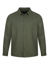 Langarmhemd Herren Leinen Hemd RIVFabio Regular Fit (1-tlg)