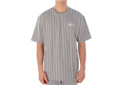 New Era T-Shirt Oversized Pinstripe Hellgrau/Grau/Beige/Silber