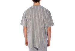 New Era T-Shirt Oversized Pinstripe Hellgrau/Grau/Beige/Silber
