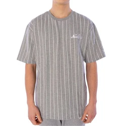 New Era T-Shirt Oversized Pinstripe Hellgrau/Grau/Beige/Silber