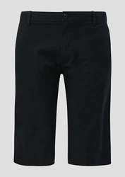 s.Oliver Bermuda-Hose mit Knopfverschluss Schwarz/Dunkelblau