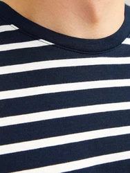 Jack & Jones T-Shirt JJEORGANIC BASIC TEE SS O-NECK Dunkelblau/Blau
