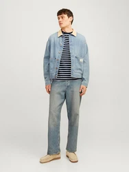 Jack & Jones T-Shirt JJEORGANIC BASIC TEE SS O-NECK Dunkelblau/Blau