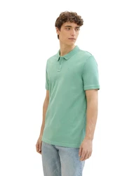 TOM TAILOR Denim T-Shirt Poloshirt Hellgrün/Grün/Türkis