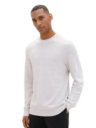 TOM TAILOR Strickpullover Grau/Silber/Weiß