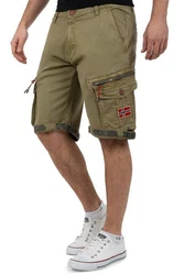 Geo Norway Shorts Kurze Cargo Hose baparento Men Khaki/Dunkelgrün/Rot/Dunkelblau