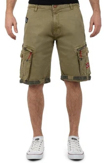 Geo Norway Shorts Kurze Cargo Hose baparento Men Khaki/Dunkelgrün/Rot/Dunkelblau