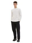 TOM TAILOR Strickpullover mit Logo-Badge Weiß/Creme/Schwarz