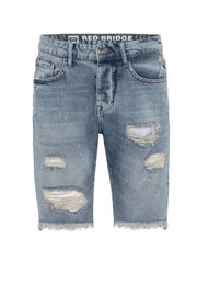 Jeansshorts Red Bridge Herren Jeans Shorts Kurze Hose Denim Capri Distressed Effekte