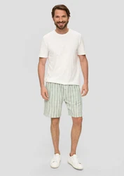 s.Oliver Bermudas Bermuda mit Tunnelzug Weiß/Creme/Hellgrün