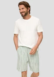 Bermudas Bermuda aus Leinenmix mit Tunnelzug Garment Dye