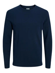 Jack & Jones Strickpullover JJEBASIC KNIT CREW NECK Blau