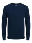Jack & Jones Strickpullover JJEBASIC KNIT CREW NECK Blau