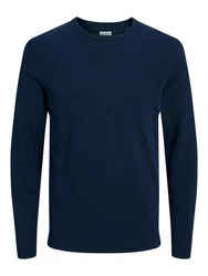Jack & Jones Strickpullover JJEBASIC KNIT CREW NECK Blau