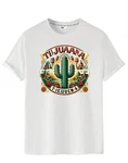 RMK T-Shirt Herren Basic Rundhals mit Mexico Tijuana Print Grün/Gelb/Weiß/Beige/Creme