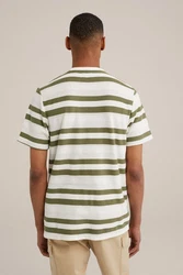 WE Fashion T-Shirt Dunkelgrün/Khaki/Beige